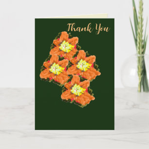Naranja de tarjetas plegado y flor amarilla