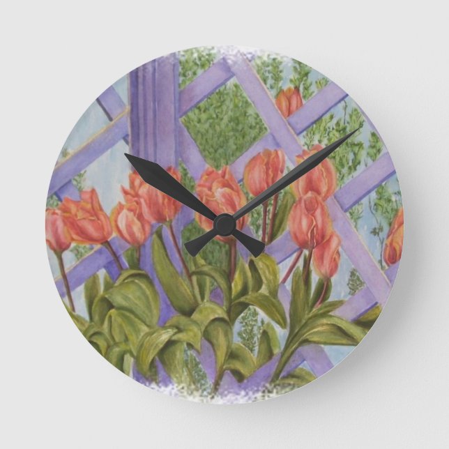 NARANJA DE TULIPS EN EL RELOJ DE LA LETRA PURPLE (Anverso)