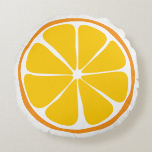 Naranja de verano Citrus Almohada redonda