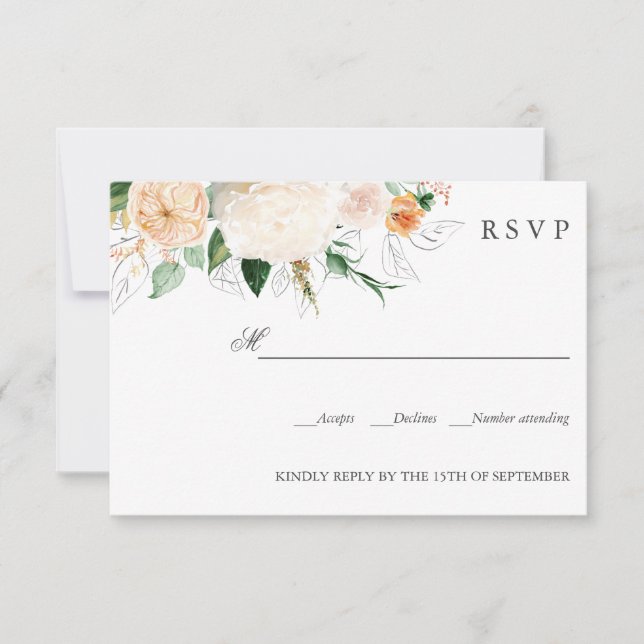 Naranja de verano tardío BODA botánica RSVP (Anverso)