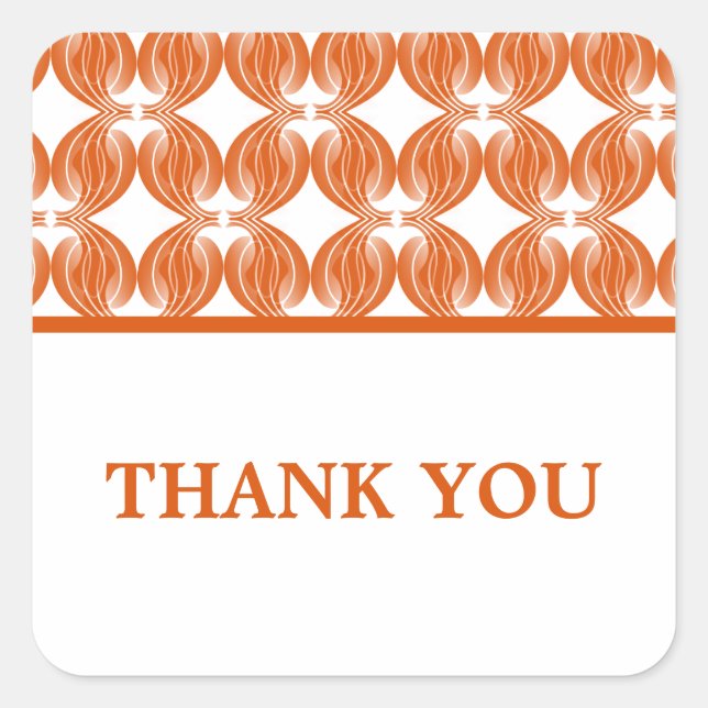 Naranja Deco Moderno Gracias Pegatinas (Anverso)