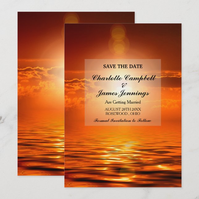 Naranja del atardecer Golden Sky Sea Gold Salve la (Anverso / Reverso)