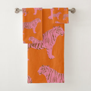 Naranja del Boho y patrón de arte del tigre rosa