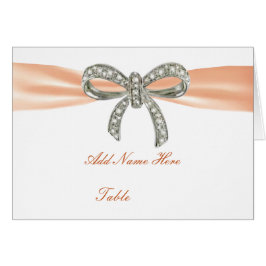 Naranja Diamond Bow Boda Table Place Card