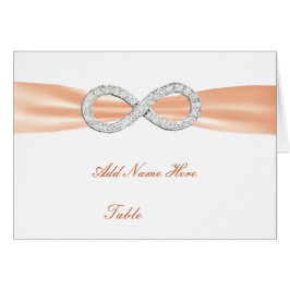 Naranja Diamond Infinity Boda Tabla Place Card