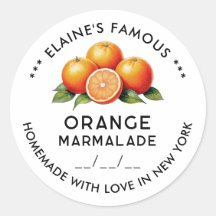 Naranja editable pegatina de marmalade con fecha