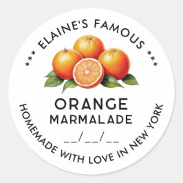 Naranja editable pegatina de marmalade con fecha