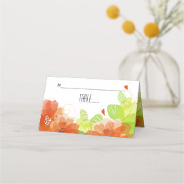 Naranja eetéreo flores boda floral tarjeta de esco