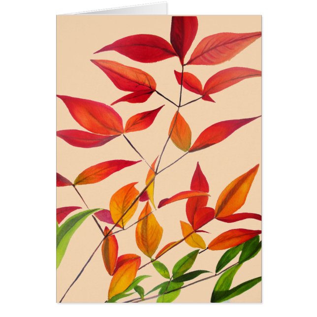 Naranja El otoño deja arte acuarela original (Frente)