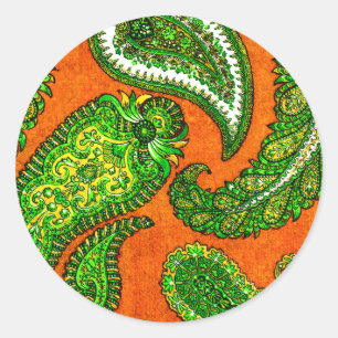 Naranja eléctrico Paisley Sello para sobres Pegati