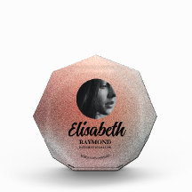 Naranja elegante plantilla de bloque de fotos negr