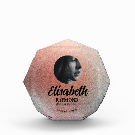 Naranja elegante plantilla de bloque de fotos negr