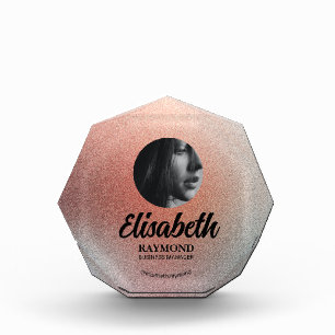 Naranja elegante plantilla de bloque de fotos negr