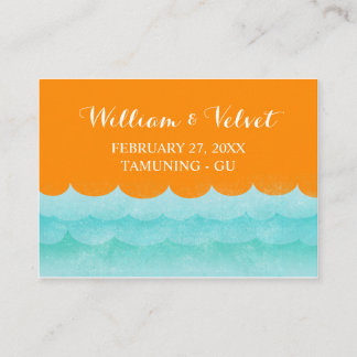 Naranja En Las Tarjetas De Lugar Boda Náutico