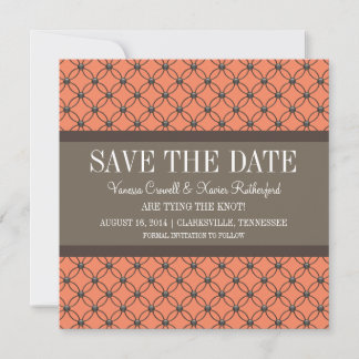 Naranja Fancy Lattice Guardar la invitación de fec