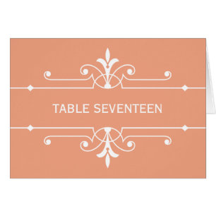 Naranja Fancy Ornamental Table Number Card
