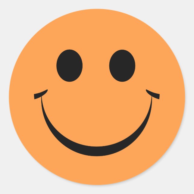 Naranja feliz cara cumpleaños Pegatina redondo clá (Anverso)