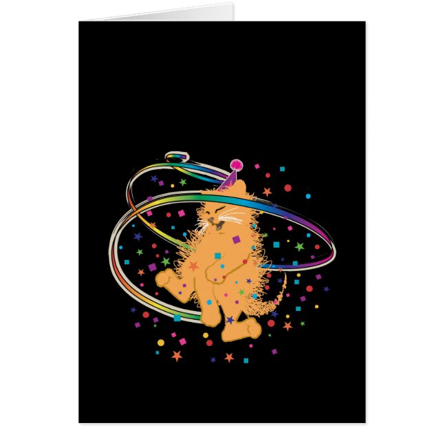 Naranja Fiesta Cat Rocking Out (Frente)