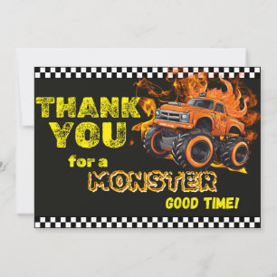 Naranja Flames Monster Truck Gracias Nota