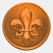 Naranja Fleur de Lis Sello para sobres Grabado en 