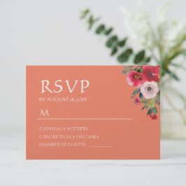 Naranja floral corona boda china RSVP