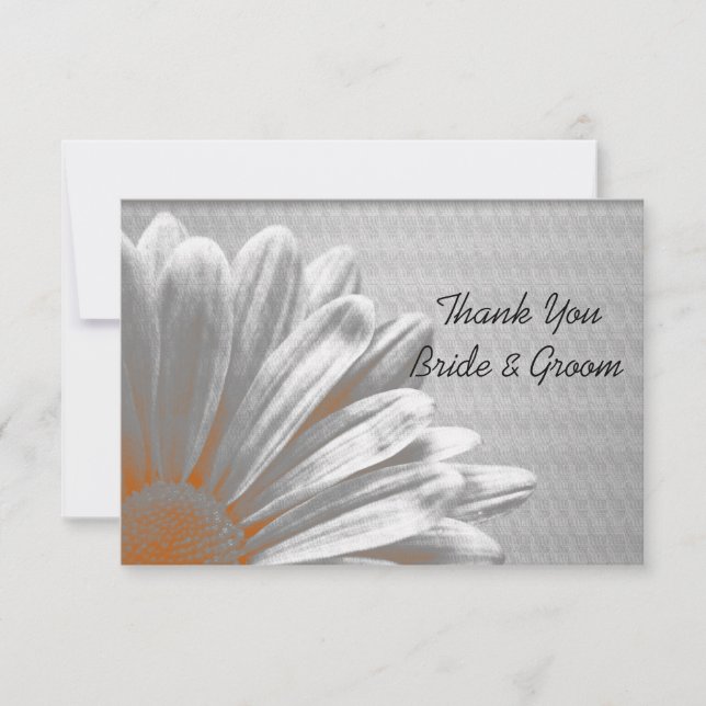 Naranja Floral Highlights Boda Gracias Notas (Anverso)