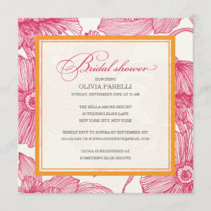 NARANJA + FLORES DE ROPA  INVITACIÓN DE DUCHA BRID