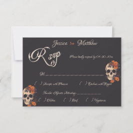 Naranja Flores Elegante tarjeta RSVP formal
