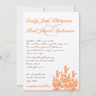 Naranja Flores silvestres e invitaciones de casami