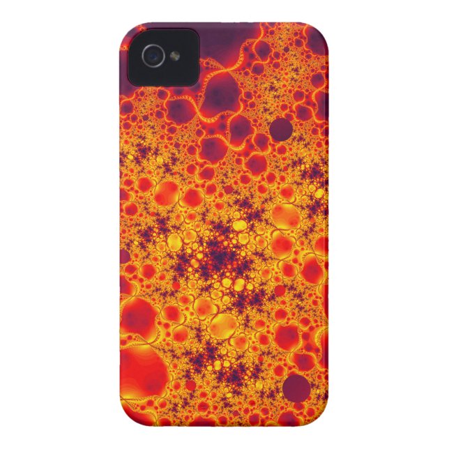 Naranja Fractal Smartphone Funda (Atrás)