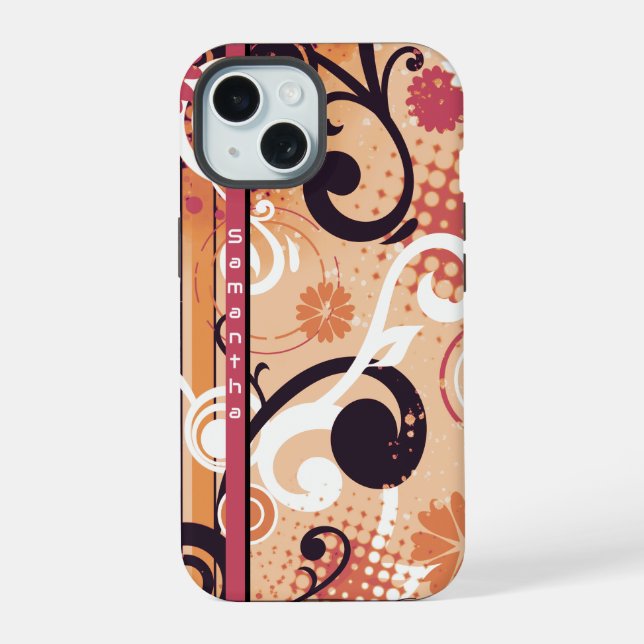 Naranja Frutiger Metro Floral (Reverso )