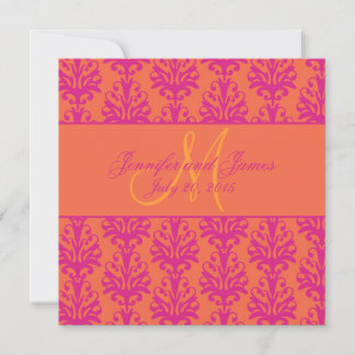 Naranja Fuchsia Invitación a matrimonio en Damasco