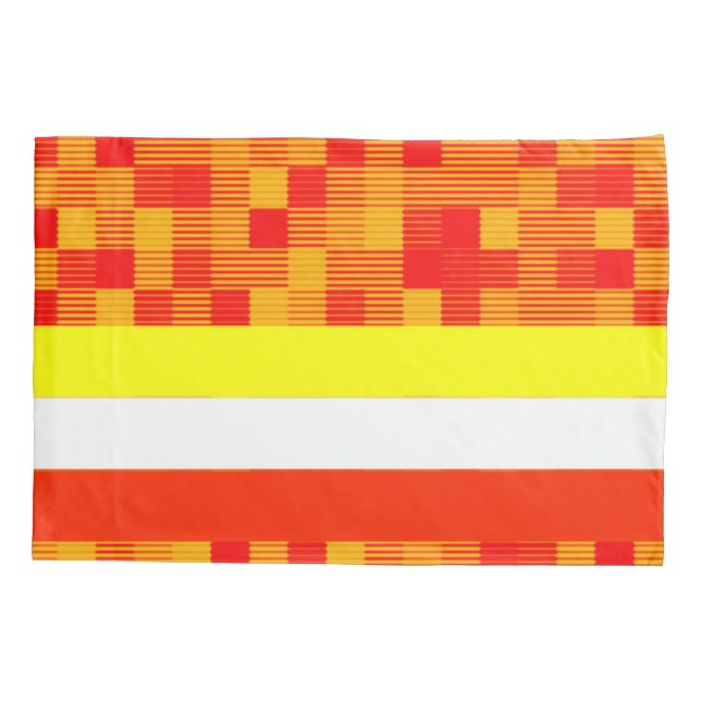 Naranja Funda de almohada rojo amarillo (Reverso)