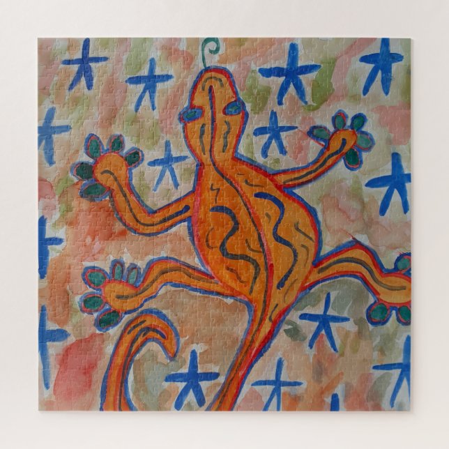 Naranja Gecko Jigsaw Puzzle (Vertical)