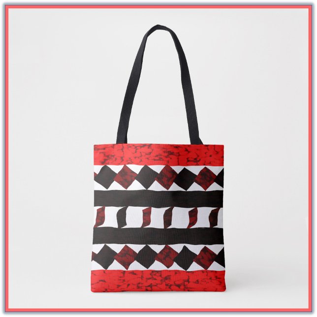 Naranja geométrico tribal y bolsa de tocador de pa (Subido por el creador)