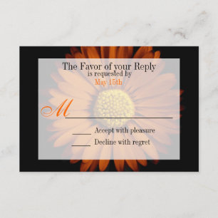 Naranja Gerber Daisy Flower Wedding RSVP