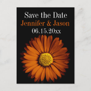 Naranja Gerber Daisy Wedding Guardar las tarjetas