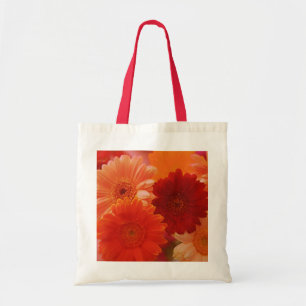 Naranja Gerbera Daisy Flores Bolsas de Arte Tote