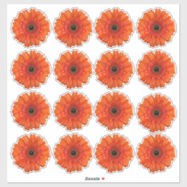 naranja Gerbera Daisy Flower Kiss-Cut Pegatinas