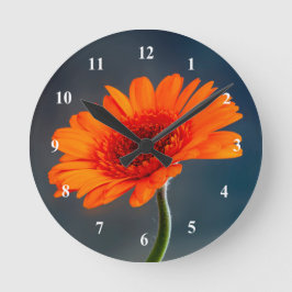 Naranja Gerbera Reloj de pared acrílico