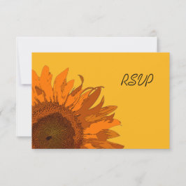 Naranja girasol con tarjeta RSVP de boda amarilla