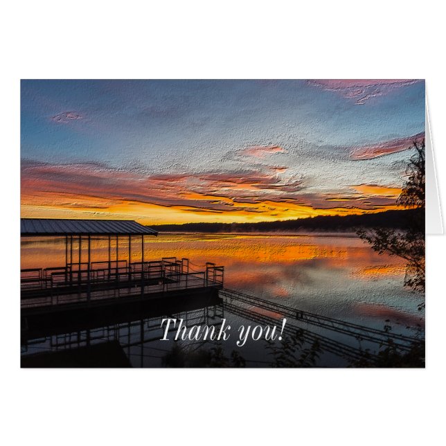 Naranja Glory Morning Painterly Gracias Tarjeta (Anverso (Horizontal))