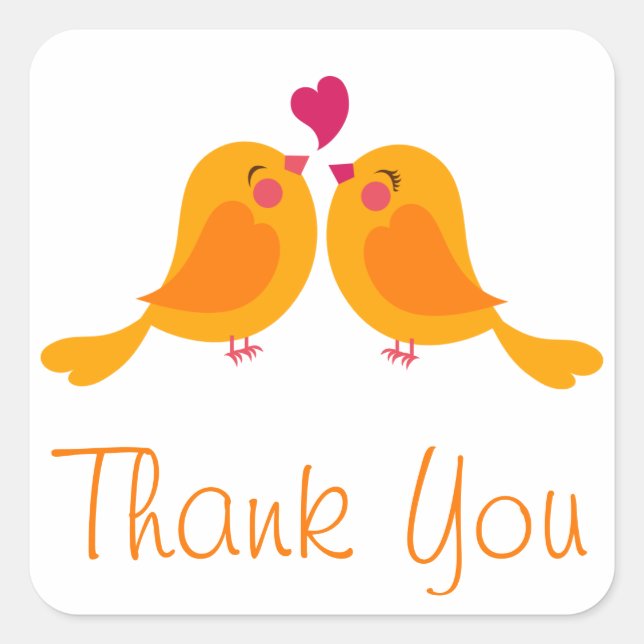 Naranja Gracias Amantes Pegatinas De Boda / Sello (Anverso)