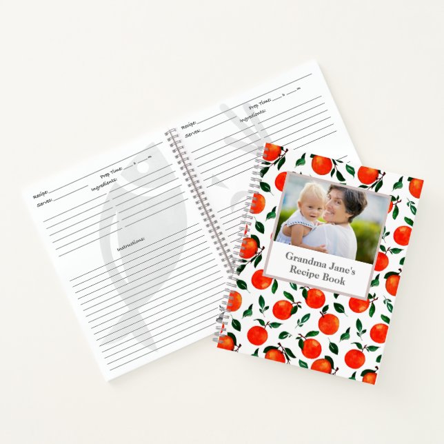Naranja Greenery Photo Cookbook Libro de recetas d (Interior)