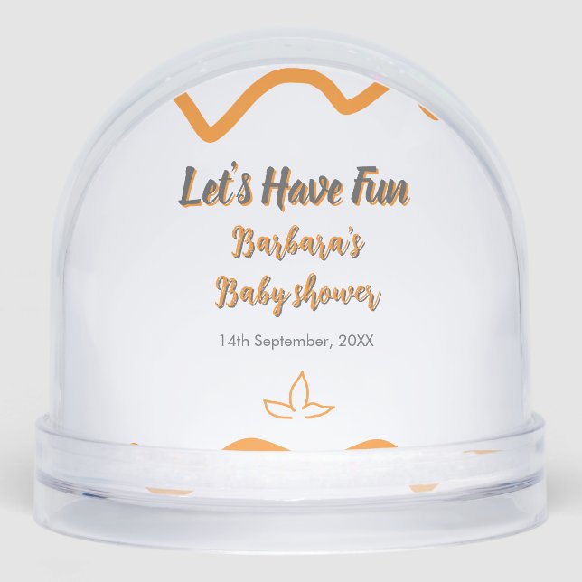 Naranja gris retro español baby ducha boho moderno (Anverso)