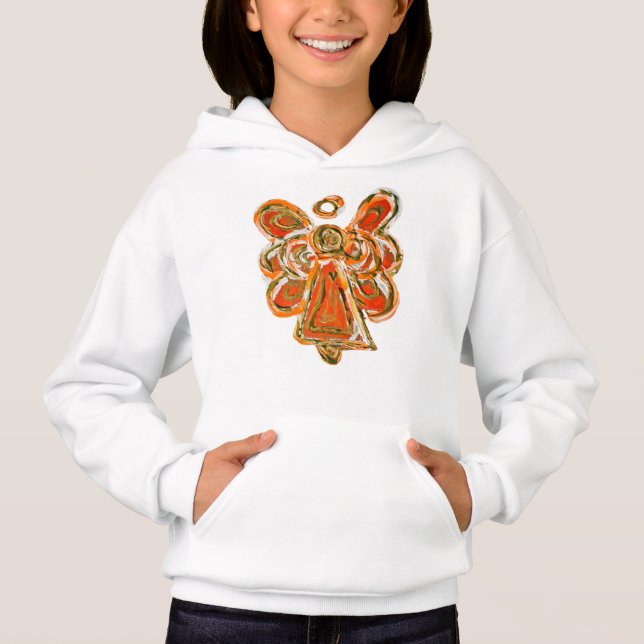 Naranja Guardian Angel Holiday Hoodie Sweatshirt (Anverso)