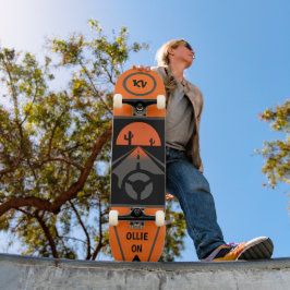 Naranja Guay/Blk Monogramado Skateboard "Ollie On"
