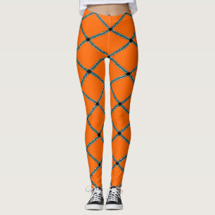 Naranja Halloween Argyle Leggings