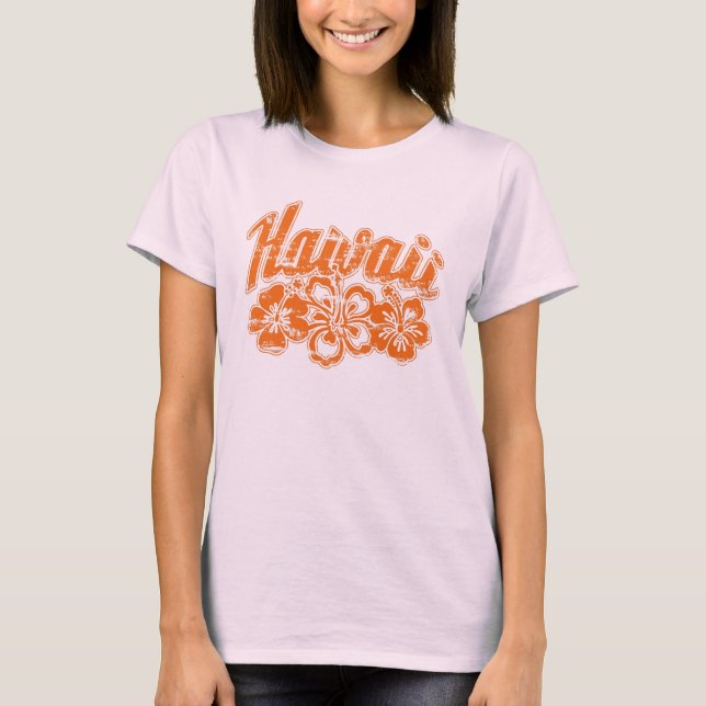 Naranja hawaiano Hibiscus - camiseta (Anverso)