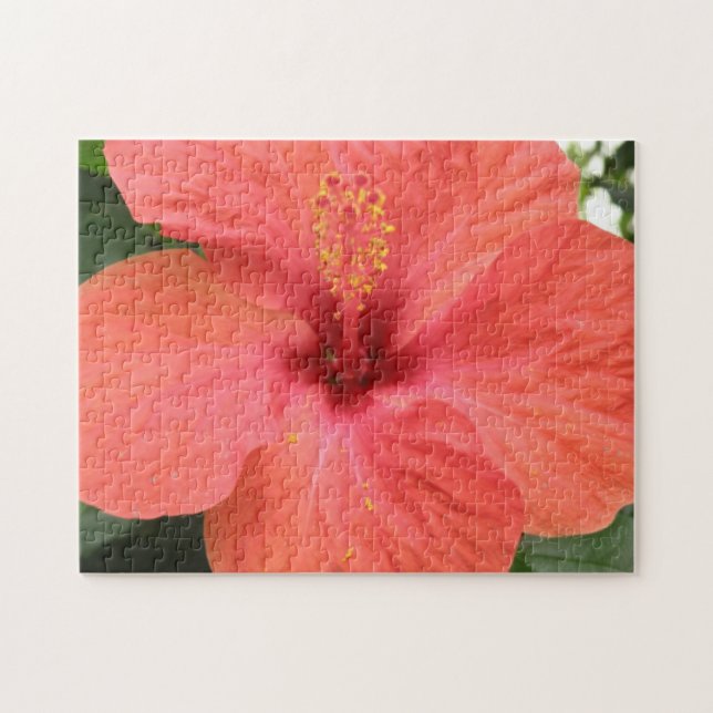 Naranja Hibiscus Flower Macro Puzzle (Horizontal)